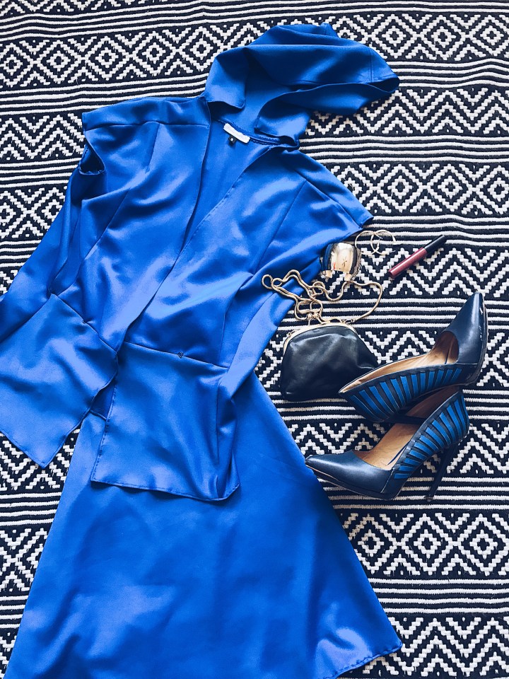 Blue top and skirt blue Labels Boutique