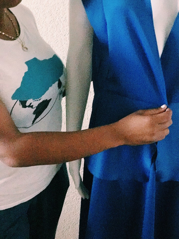 Dress designer blue skirt set blue Labels Boutique