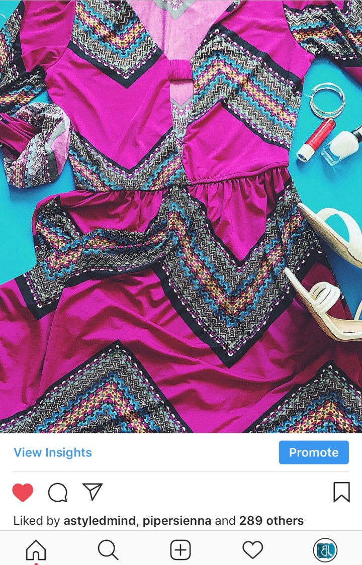 hot pink printed dress with cutouts