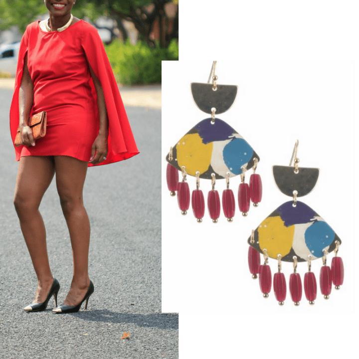 Redcapedresswithredearrings