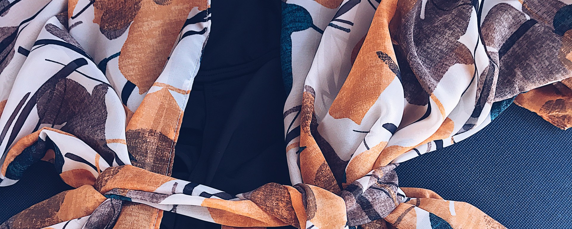 sheer floral printed wrap top