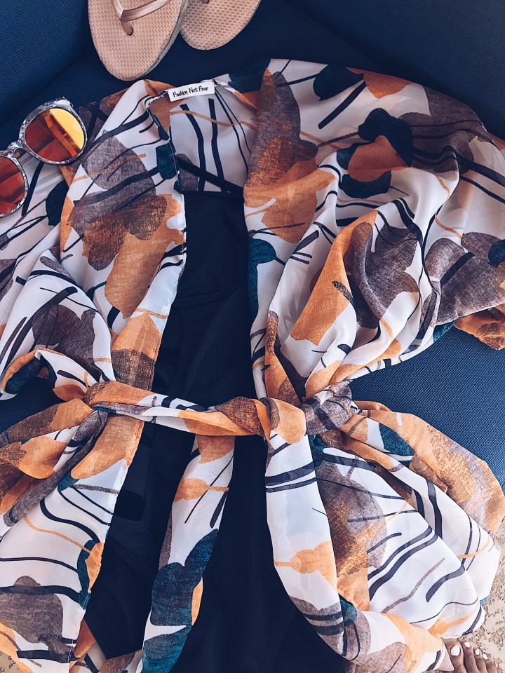 sheer floral printed wrap top