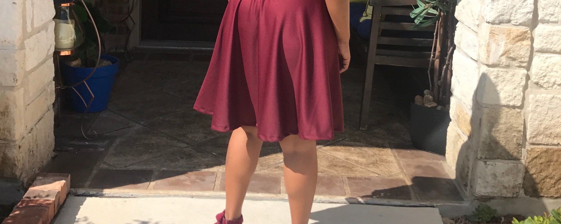 burgundyandredskirtset