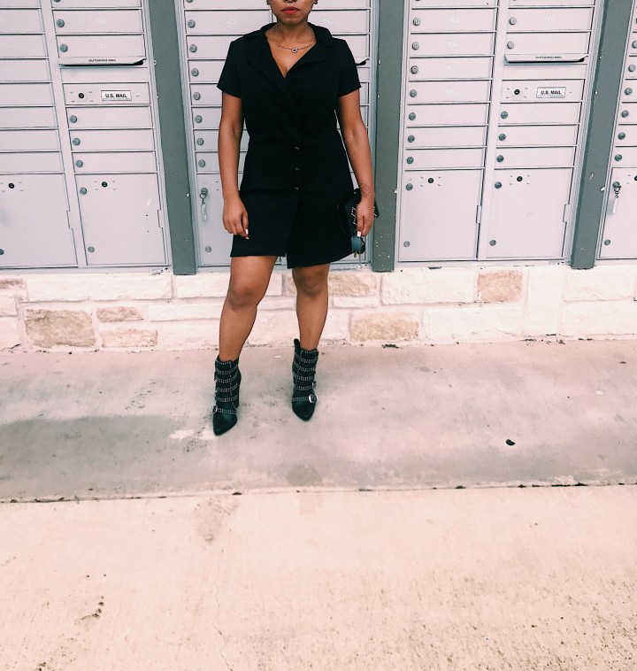 black blazer dress