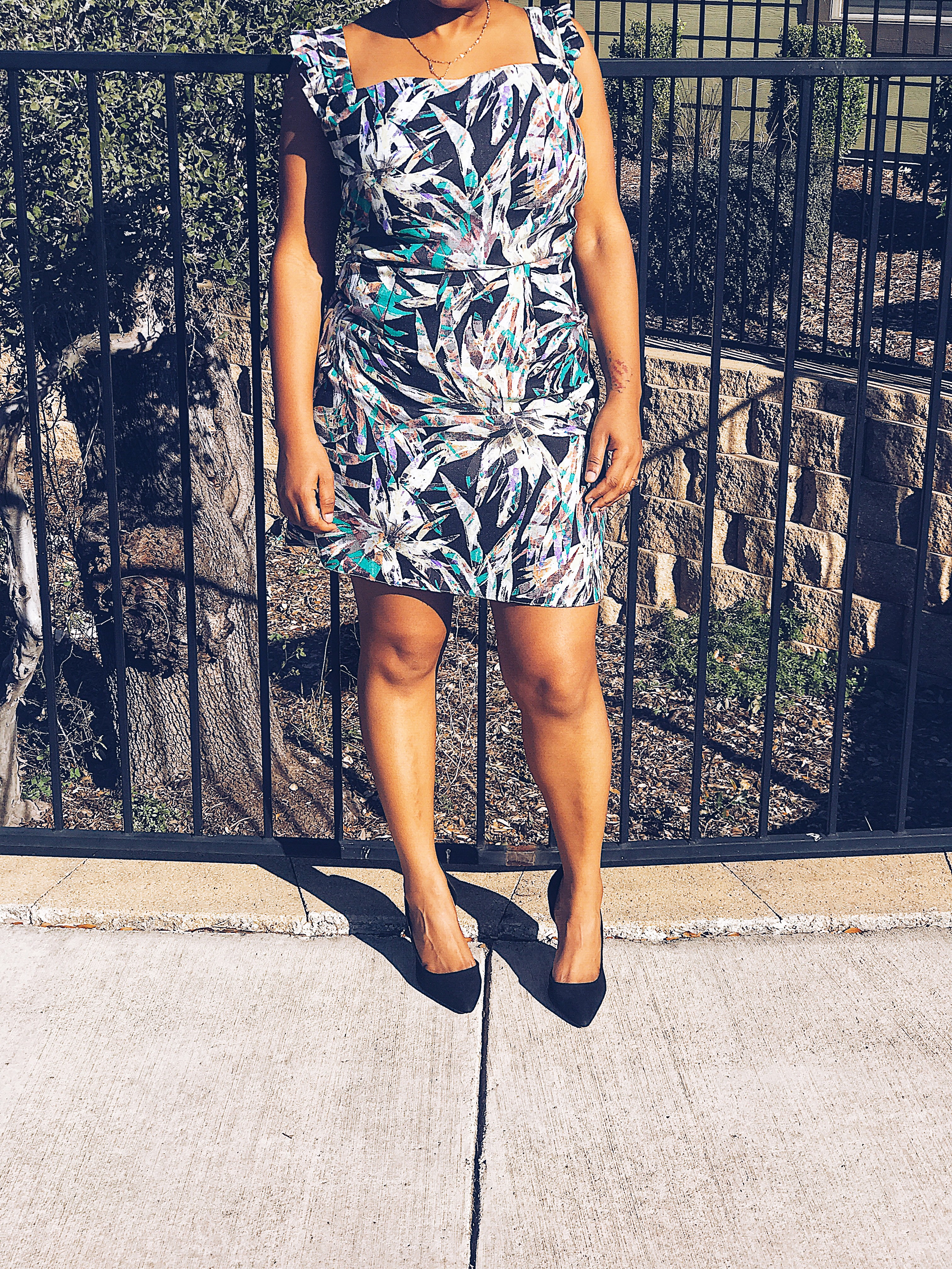 black floral overall handmade dress 