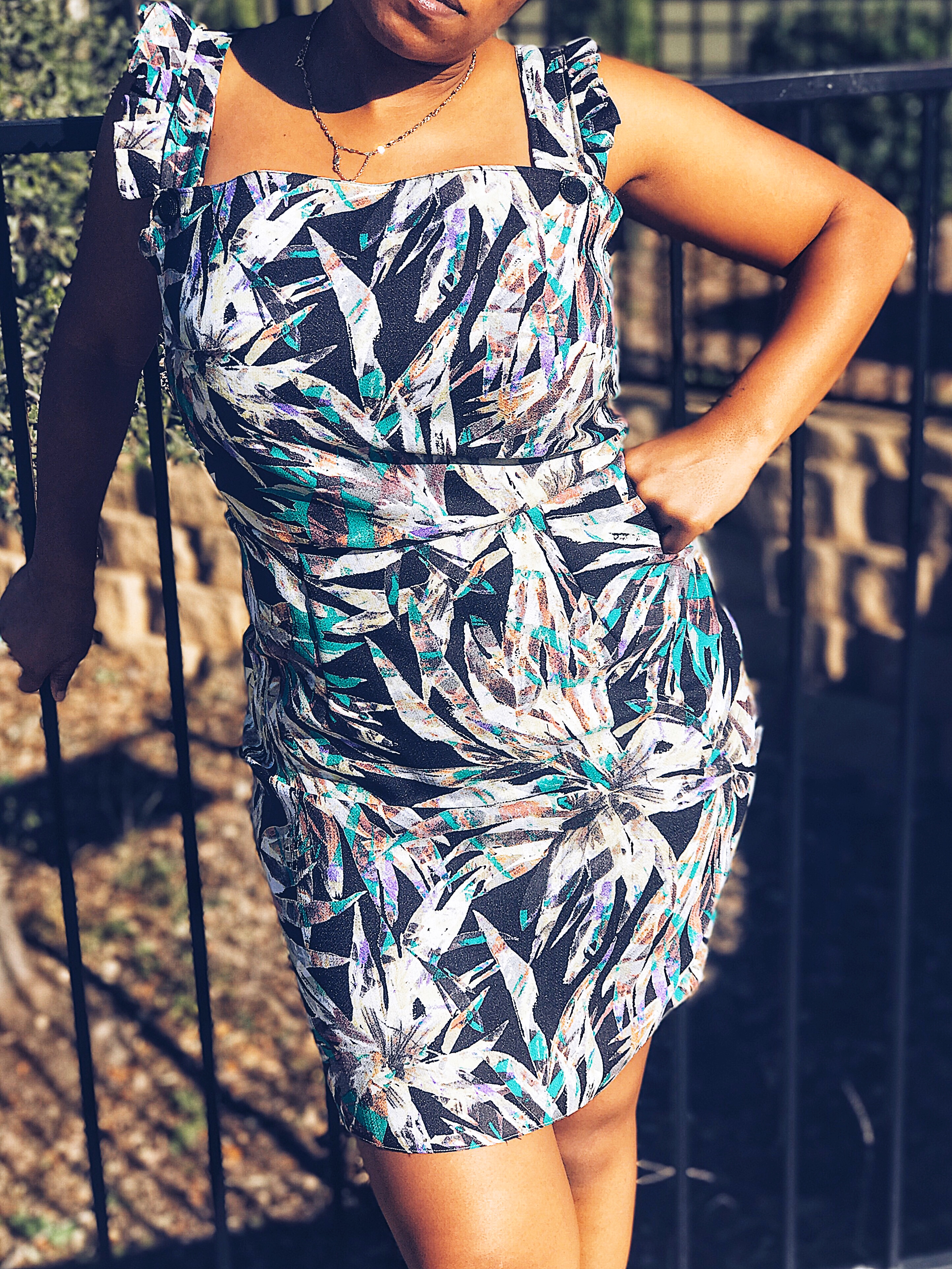 black floral overall handmade dress 