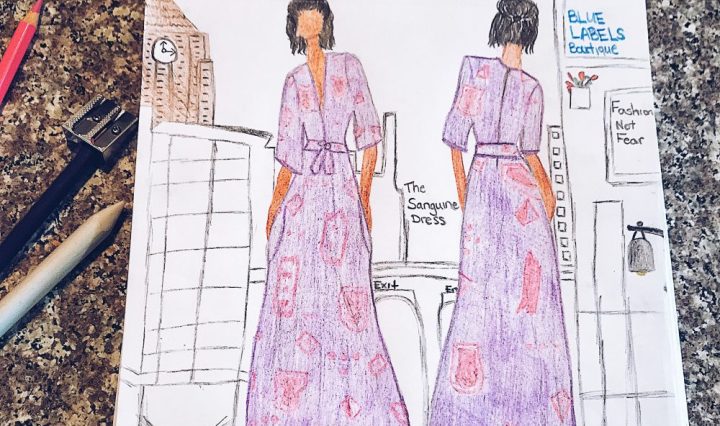 sketch of maxi dress