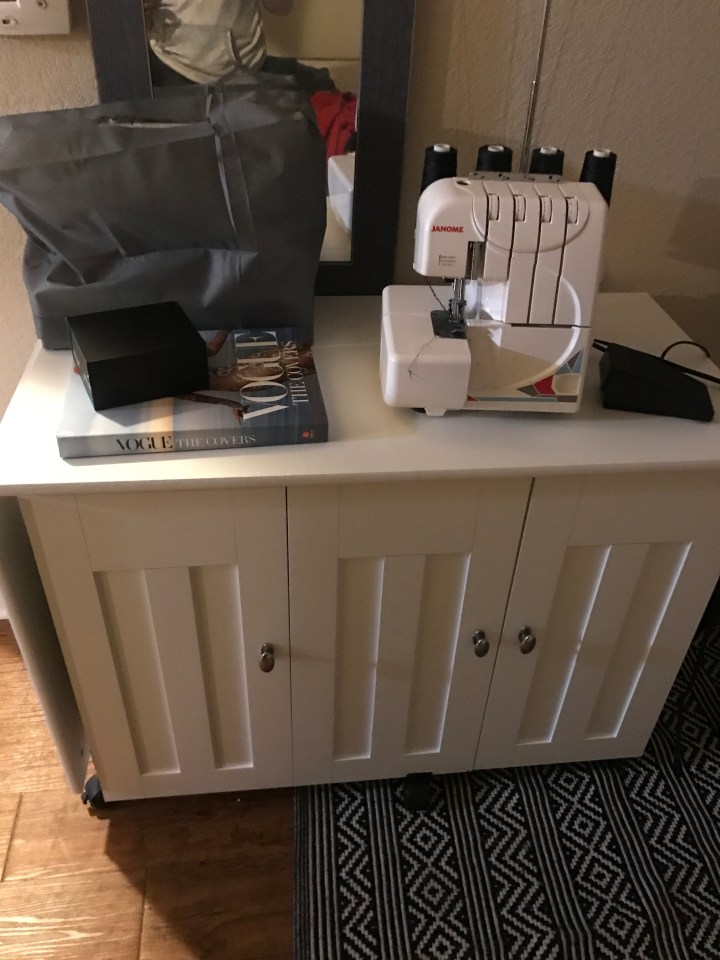 closed up sewing desk