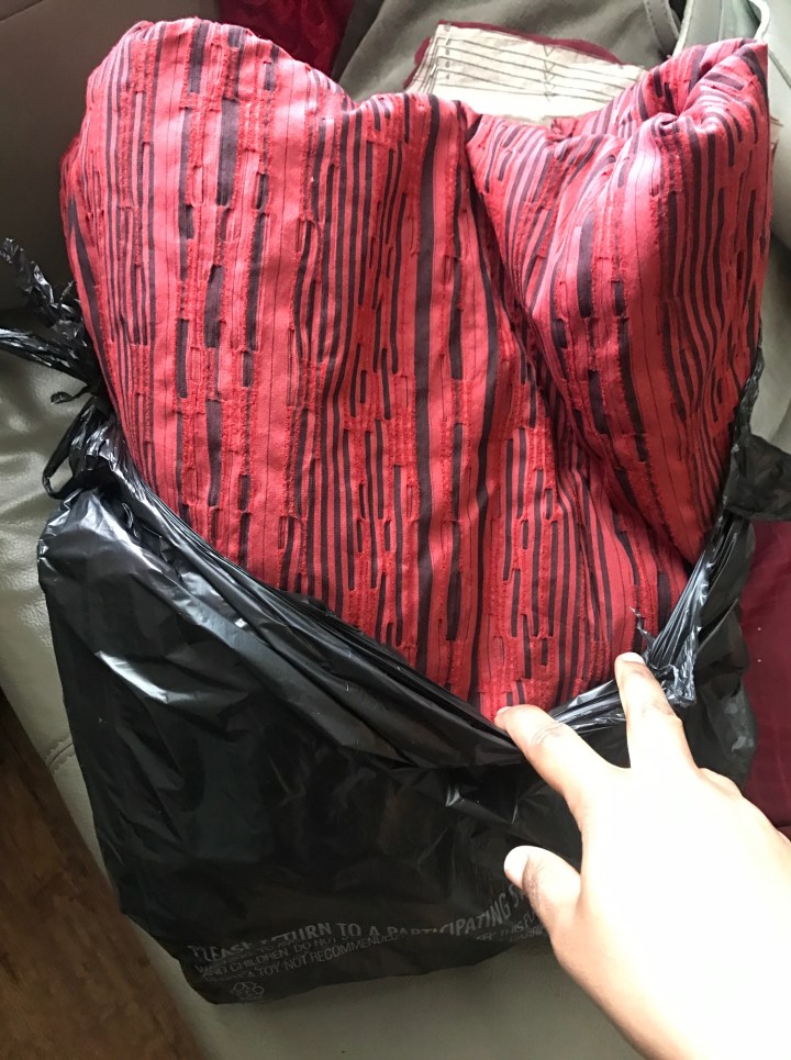 orange and black fabric