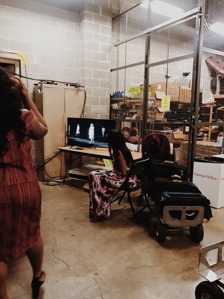 Behind the scenes of fashion show