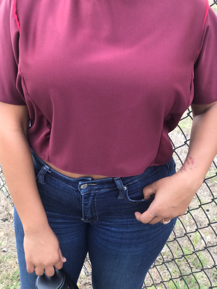 Burgundy handmade dress