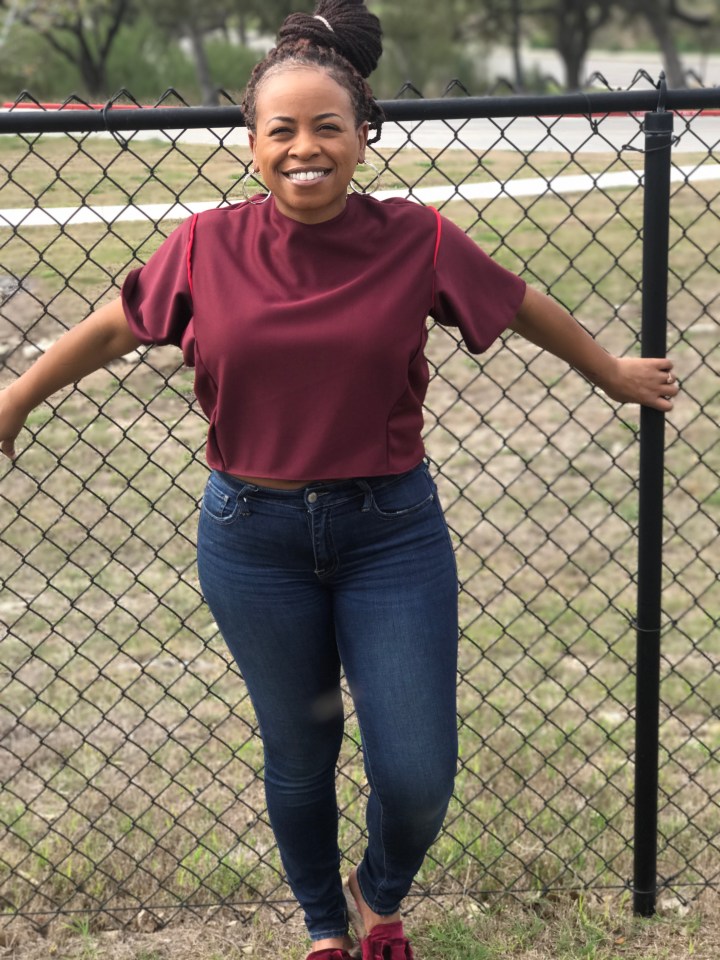 Handmade top with jeans 