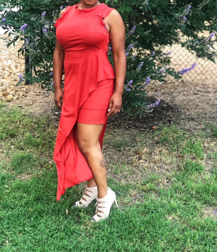 Orange handmade coordinating top and skirt set 