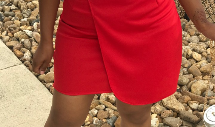 red wrap skirt
