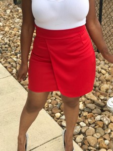 red wrap skirt