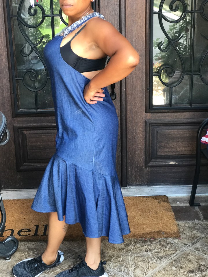 Denim dress with Fray sleeves