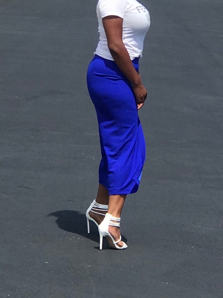 Blue split front skirt blue Labels Boutique 