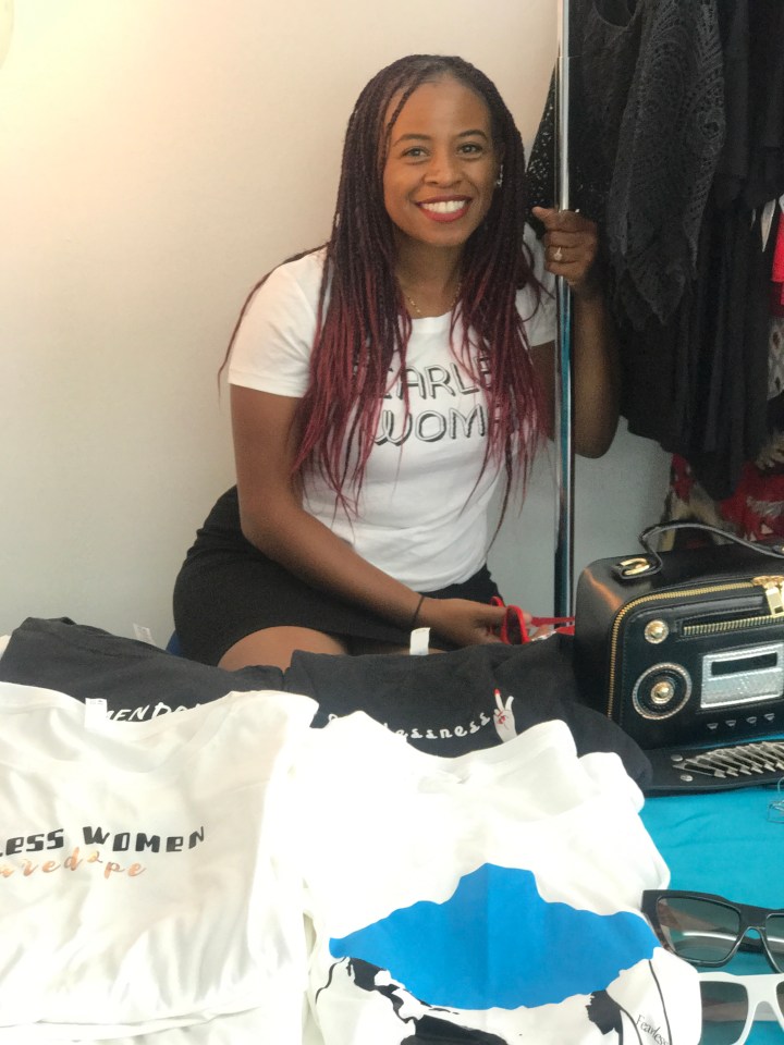 Owner at pop up shop 