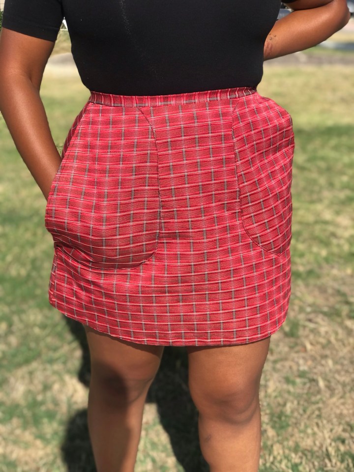 Handmade plaid skirt