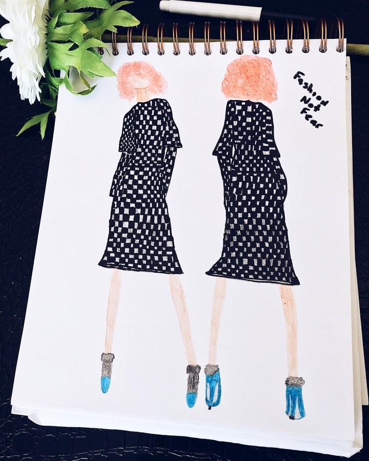 Fashion illustration of handmade skirt set