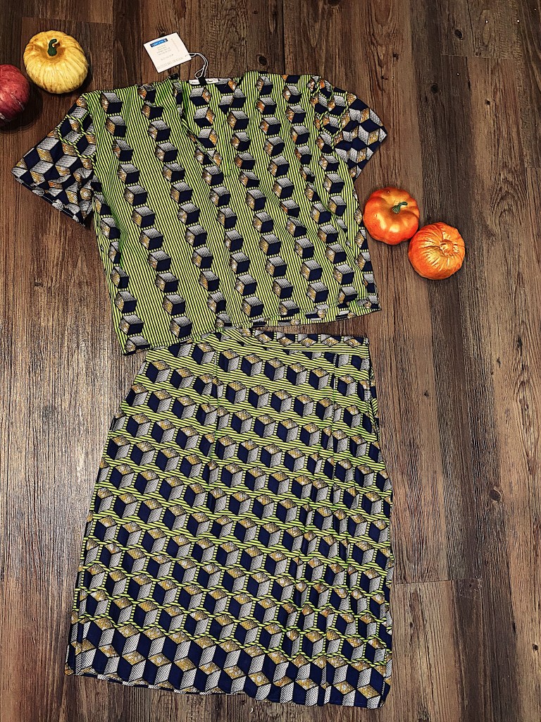 African printed top and skirt set 