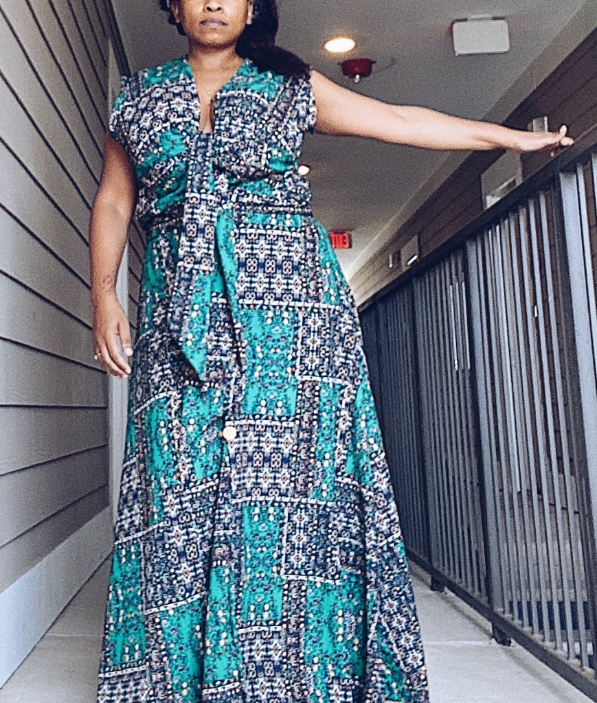 Image of womens printed maxi dress