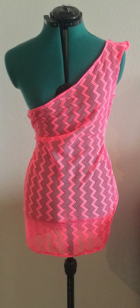 Hot pink netted swimsuit coverup 