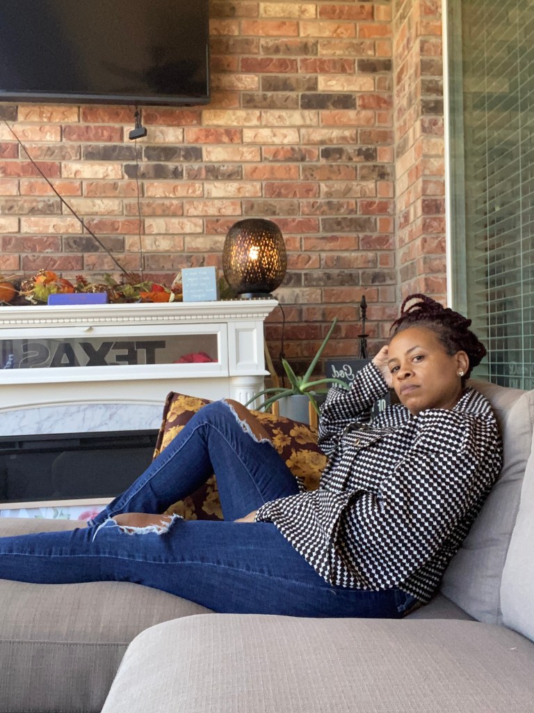 Image of lightweight black and ivory jacket