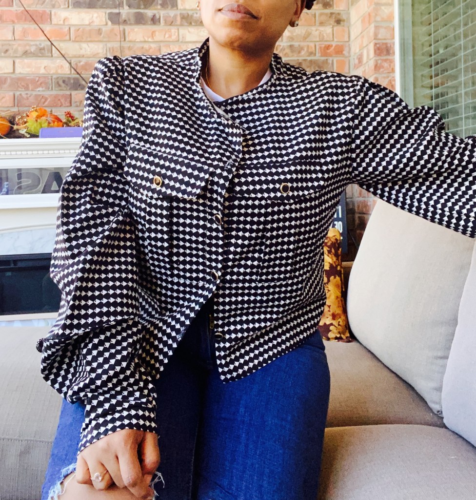 Image of black and white jacket