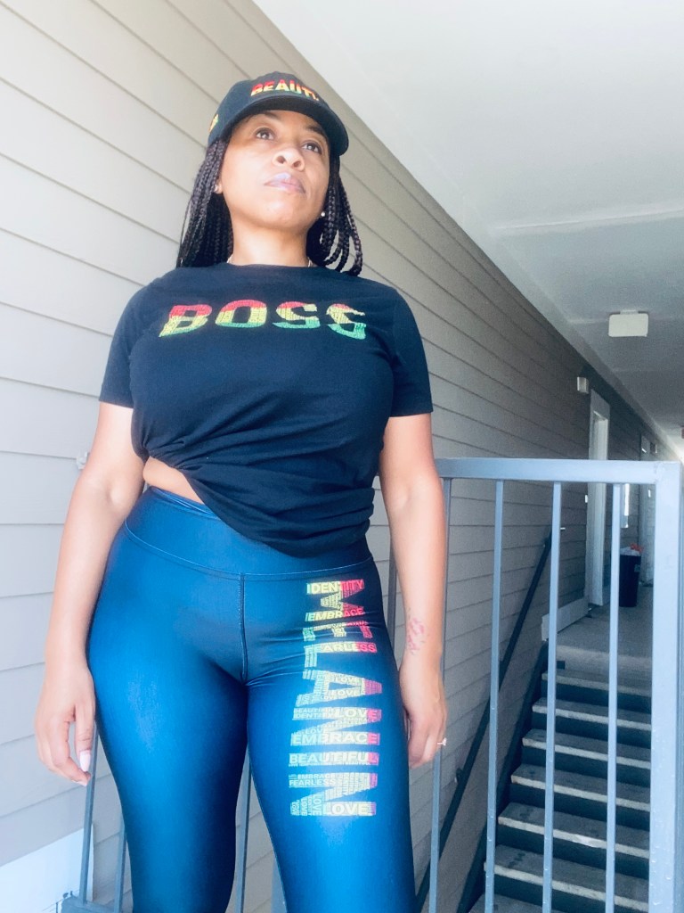 Lex Pyerse hat, t-shirt, and leggings