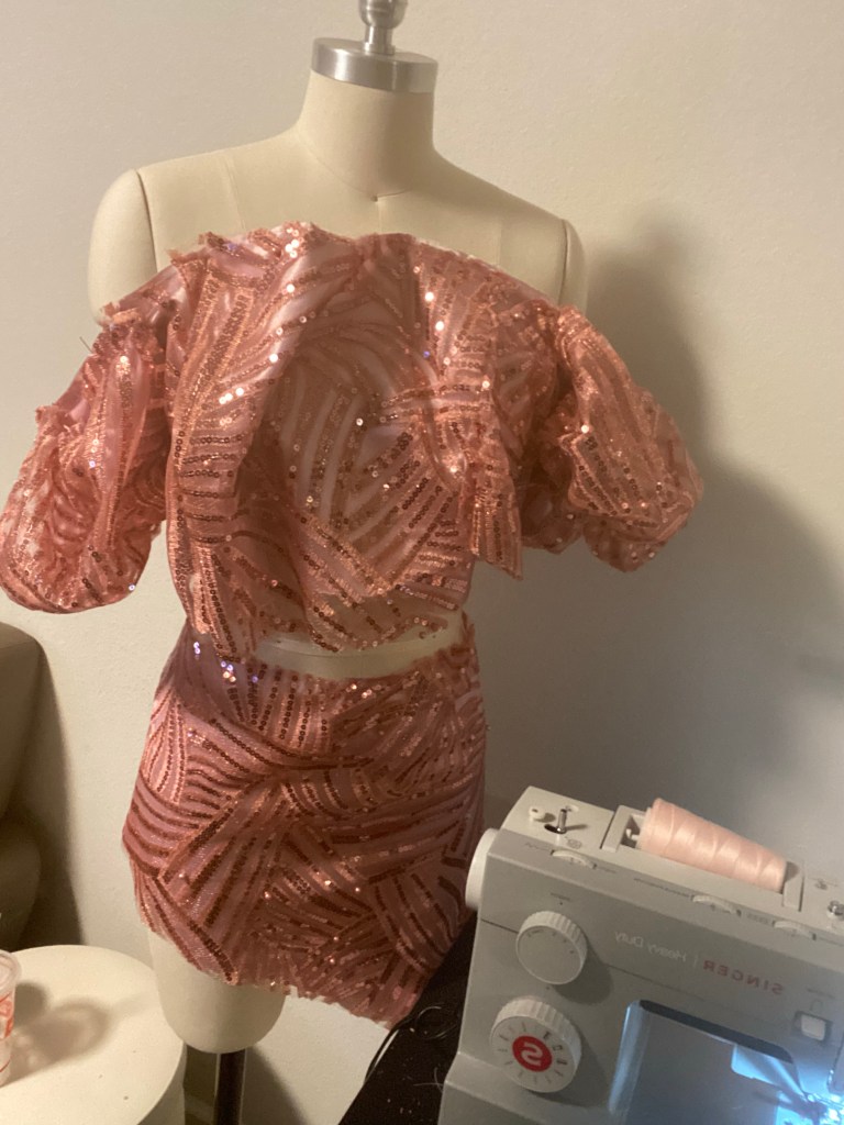 Sequin dress handcrafted